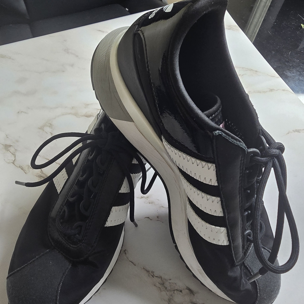 adidas Black and White Athletic Shoes